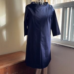 NWT elegant dress by COS. Deep navy cotton blend. Size 2.